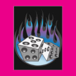 Icy Flaming Dice Postcards