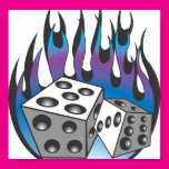 Icy Flaming Dice Print