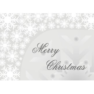 Icy Gray Snowflakes - Christmas greetings card card