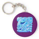 Icy Maya Jaguar Head Keychain
