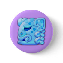 Icy Maya Jaguar Head Round Button