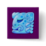 Icy Maya Jaguar Head Square Button