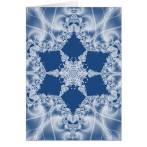 Icy snowflake stylized pattern greeting card