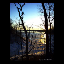 Icy Sunset - Frozen Lake Photograph Poster Print posters