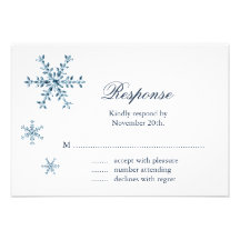 Icy Winter Snowflake Wedding RSVP Invitation