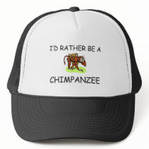 I'd Rather Be A Chimpanzee hats by AnimalShirts I'd Rather Be A Chimpanzee hats