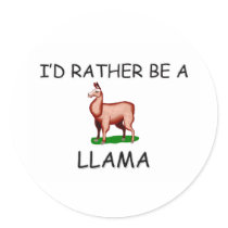 I'd Rather Be A Llama stickers