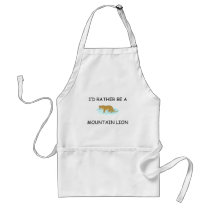 I'd Rather Be A Mountain Lion aprons by AnimalShirts I'd Rather Be A Mountain Lion aprons