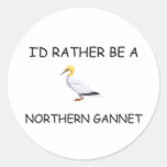 I'd Rather Be A Northern Gannet Round Sticker