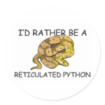 I'd Rather Be A Reticulated Python stickers by AnimalShirts I'd Rather Be A Reticulated Python stickers