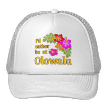 I'd Rather be at Olowalu Hawaii Trucker Hats
