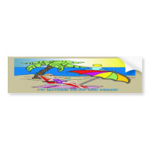 I'd Rather Be at the Beach - Woman Bumper Sticker