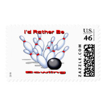 I'd Rather Be Bowling Postage Stamps