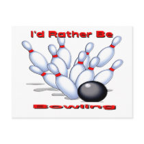 I'd Rather Be Bowling Post Card
