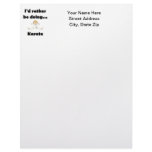 I'd rather be doing Karate Personalized Letterhead