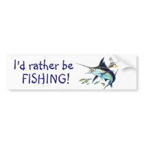 I'd rather be fishing! bumper stickers by VathauerStudio I'd rather be fishing! bumper stickers