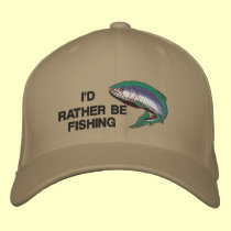 I'D RATHER BE FISHING Cap embroidered hats