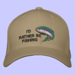 I'D RATHER BE FISHING Cap embroidered hats