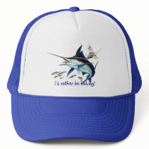 Id rather be fishing mesh hat