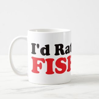 I'd Rather be Fishing - Red mug
