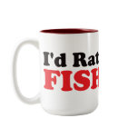 I'd Rather be Fishing - Red mugs by visualnewbie I'd Rather be Fishing - Red mugs