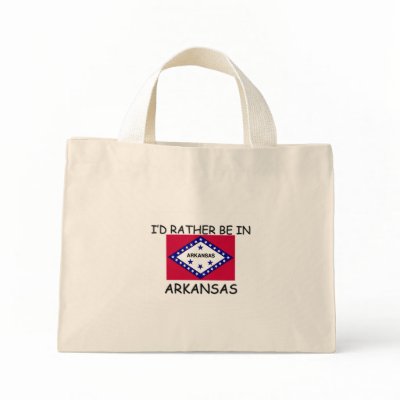 I'd rather be in Arkansas Canvas Bags by flagshirt