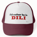 I'd Rather Be In Dili hats