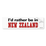 I'd Rather Be In New Zealand Bumper Sticker