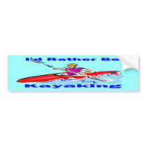 I'd Rather Be Kayaking 1 bumper stickers by MindDesignGrafx I'd Rather Be Kayaking 1 bumper stickers