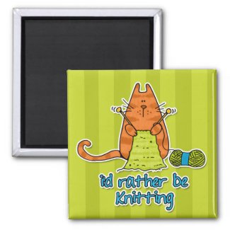 i'd rather be knitting fridge magnet