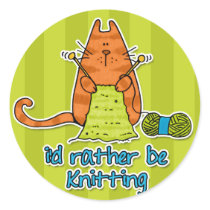 i'd rather be knitting stickers by cfkaatje i'd rather be knitting stickers