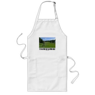 I'd Rather Be Playing Golf (Golfer On Golf Course) apron