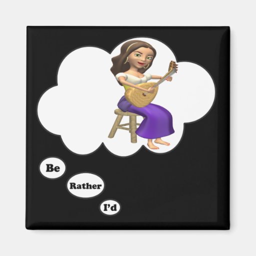 i'd rather be playing Lute Fridge Magnets