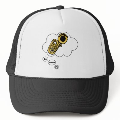 i'd rather be playing Tuba 2 Mesh Hat Zazzle_hat