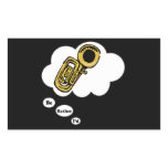 i'd rather be playing Tuba 2 Rectangular Stickers