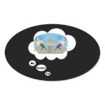 I'd rather be playing Tug of War 3 Oval Sticker