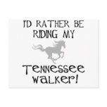 0 - I'd Rather Be Riding My Tennessee Walker t-shirts and gifts feature I'd Rather Be Riding My Tennessee Walker text and a running horse graphic.: Sizes  Available colors: 0