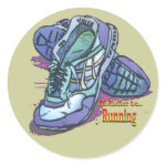 I'd Rather Be Running - Sneakers Round Stickers