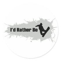 I'd Rather Be Snowboarding Stickers