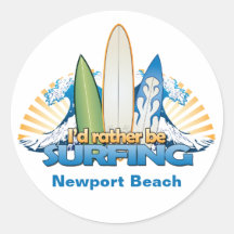 I'd rather be surfing - Add Beach Name Sticker