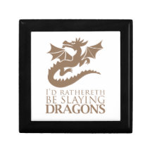 I'd Rathereth Be Slaying Dragons Jewelry Boxes