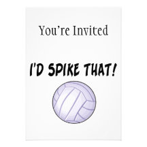 I'd Spike That Volleyball Custom Invitation