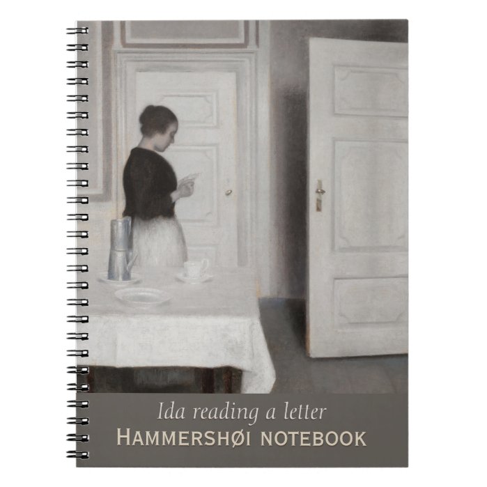 Ida reading a letter CC0700 Hammershøi Notebook