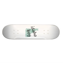 Idaho Boy on Child's Idaho Map Drawing Skateboard