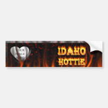Idaho Hottie fire and red marble heart Bumper Sticker