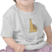 Idaho ID Map & Idaho Potato Spud Cartoon Motto T Shirts