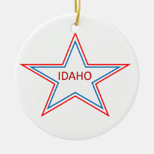 Idaho in a star. christmas tree ornament