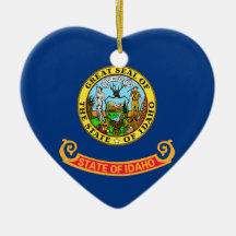 IDAHO STATE FLAG HEART ORNAMENT