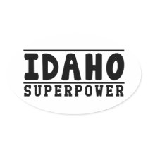 Idaho Superpower Designs Oval Stickers