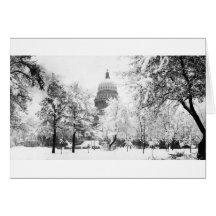 Idaho's Capitol Under Snow Greeting Card